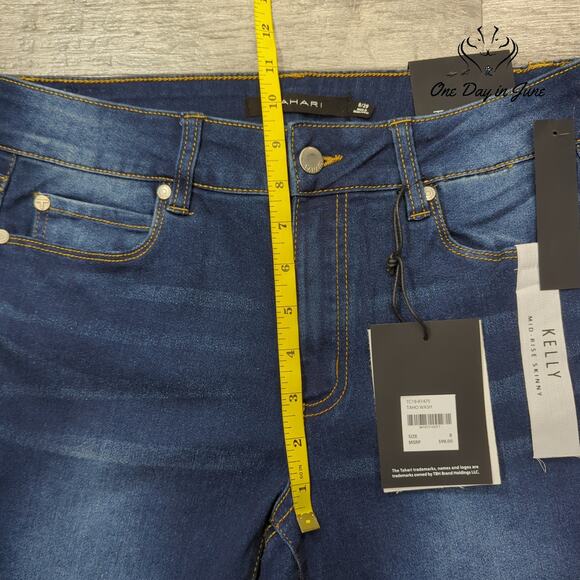 Tahari Kelly Mid Rise Skinny Jeans Size 8 - Picture 4 of 6